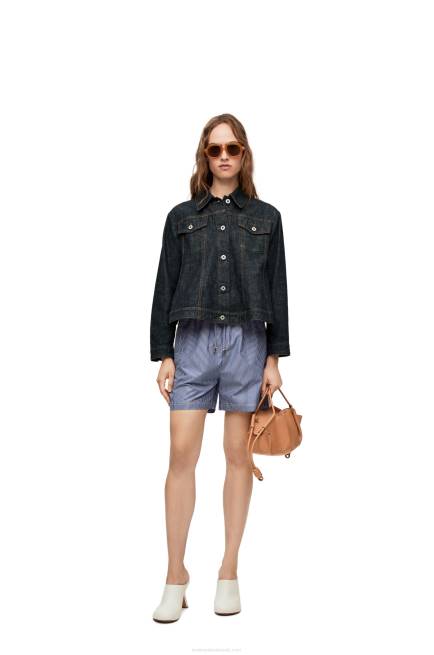 Blue Denim Trapeze jacket in denim Loewe 84PR1178 Women