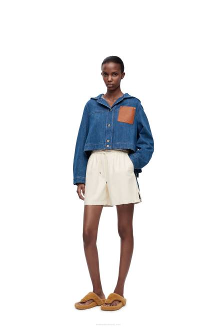 Blue/Red Cropped workwear jacket in denim Loewe 84PR1162 Women