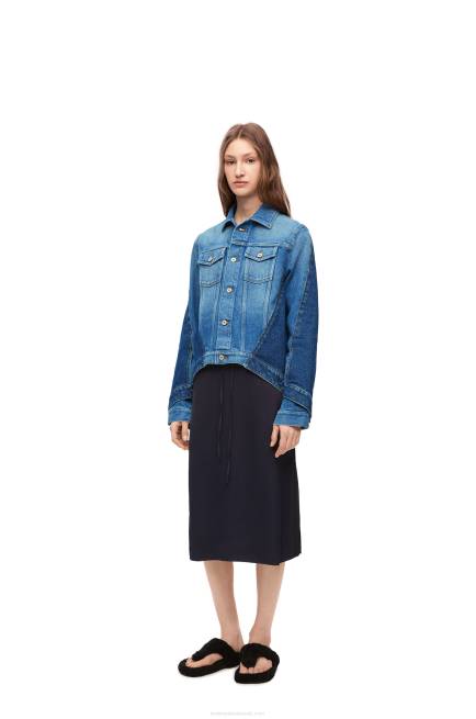 Denim Blue Deconstructed jacket in denim Loewe 84PR1163 Women