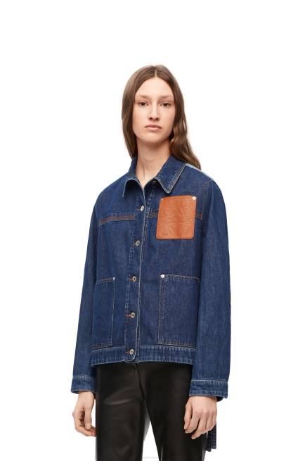 Denim Blue/Light Denim Blue Workwear jacket in denim Loewe 84PR1193 Women