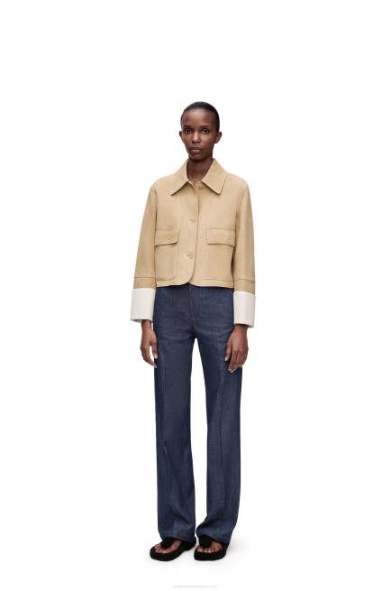 Gold Turn-up jacket in suede Loewe 84PR1135 Women