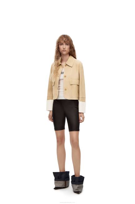 Gold Turn-up jacket in suede lambskin Loewe 84PR1150 Women