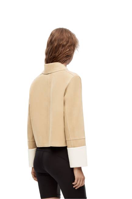 Gold Turn-up jacket in suede lambskin Loewe 84PR1150 Women