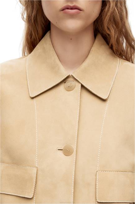 Gold Turn-up jacket in suede lambskin Loewe 84PR1150 Women