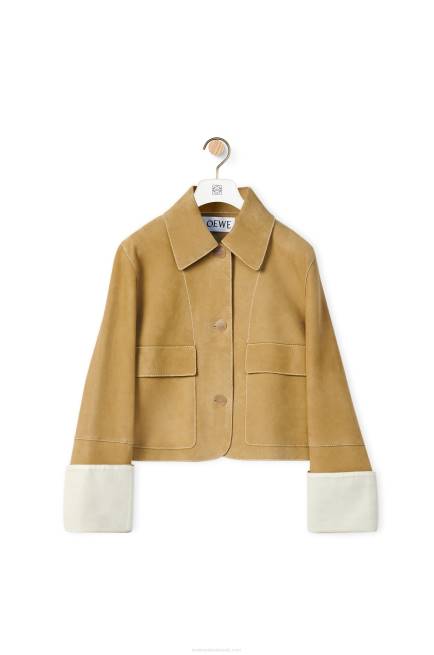 Gold Turn-up jacket in suede lambskin Loewe 84PR1150 Women