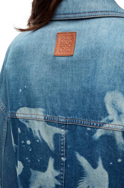 Light Blue/White Fish cropped jacket in denim Loewe 84PR1169 Women