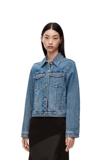 Mid Blue Denim Anagram jacket in denim Loewe 84PR1189 Women