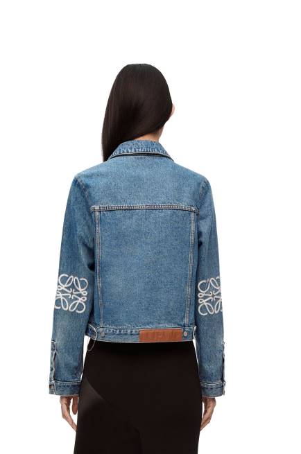Mid Blue Denim Anagram jacket in denim Loewe 84PR1189 Women