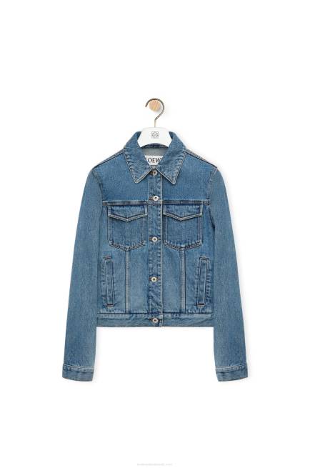 Mid Blue Denim Anagram jacket in denim Loewe 84PR1189 Women