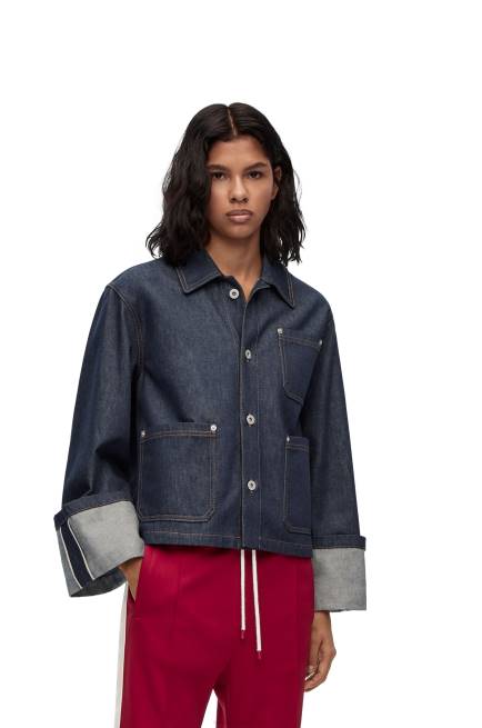 Raw Denim Fisherman turn-up jacket in denim Loewe 84PR1183 Women