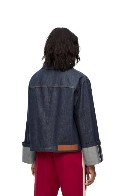 Raw Denim Fisherman turn-up jacket in denim Loewe 84PR1183 Women