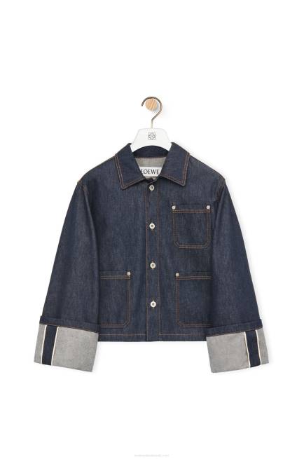 Raw Denim Fisherman turn-up jacket in denim Loewe 84PR1183 Women