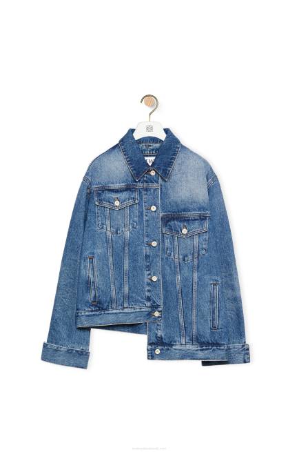 Sporty Blue Deconstructed jacket in denim Loewe 84PR1187 Women