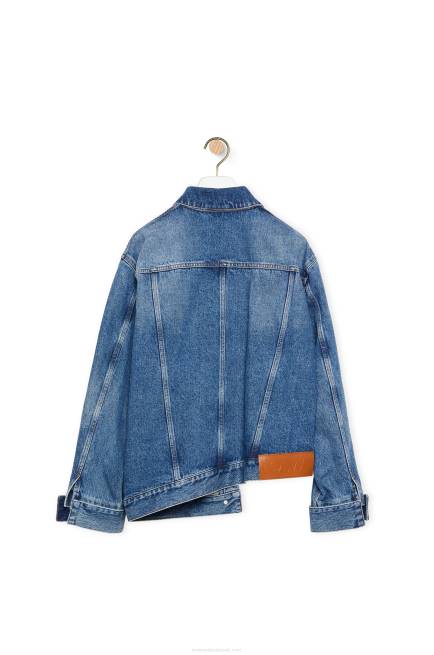 Sporty Blue Deconstructed jacket in denim Loewe 84PR1187 Women