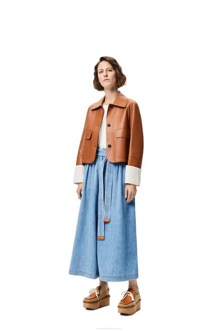 Tan Turn-up jacket in nappa lambskin Loewe 84PR1136 Women