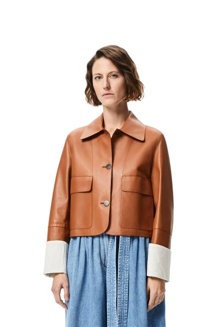 Tan Turn-up jacket in nappa lambskin Loewe 84PR1136 Women