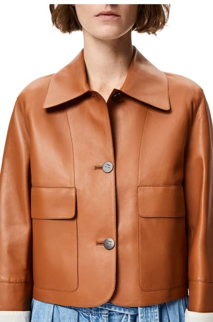 Tan Turn-up jacket in nappa lambskin Loewe 84PR1136 Women