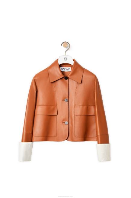 Tan Turn-up jacket in nappa lambskin Loewe 84PR1136 Women