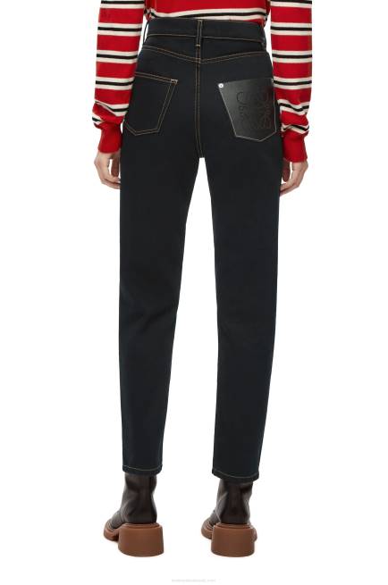 Black Anagram pocket tapered jeans in denim Loewe 84PR1198 Women