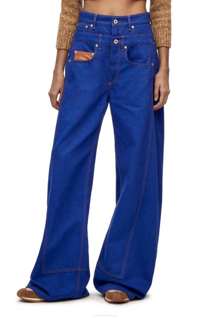 Bright Blue Trompe l\'oeil jeans in denim Loewe 84PR1181 Women