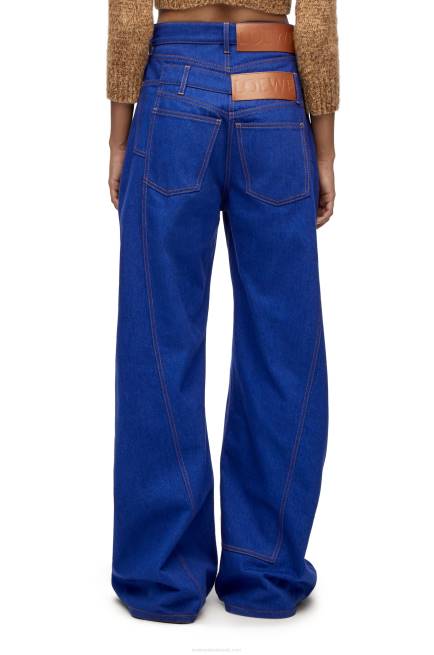 Bright Blue Trompe l\'oeil jeans in denim Loewe 84PR1181 Women