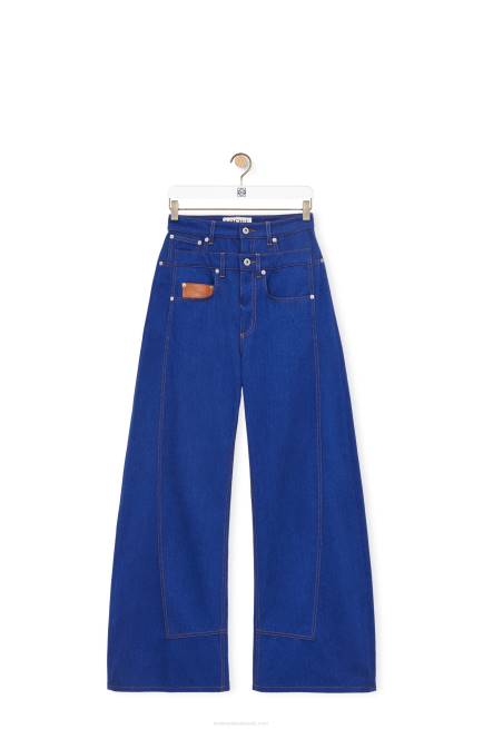 Bright Blue Trompe l\'oeil jeans in denim Loewe 84PR1181 Women