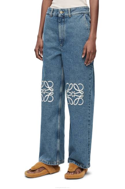 Jeans Blue Anagram baggy jeans in denim Loewe 84PR1174 Women