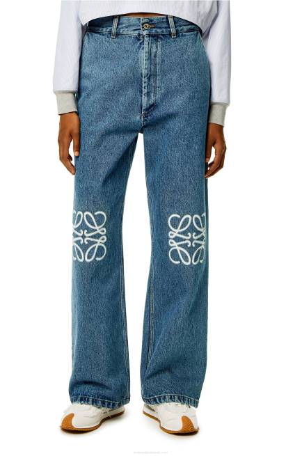 Jeans Blue Anagram baggy jeans in denim Loewe 84PR1174 Women
