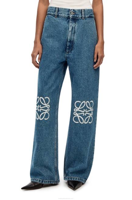 Jeans Blue Anagram baggy jeans in denim Loewe 84PR1174 Women