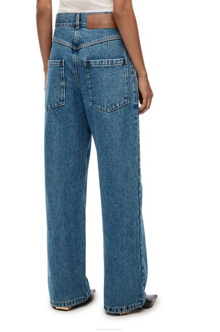 Jeans Blue Anagram baggy jeans in denim Loewe 84PR1174 Women