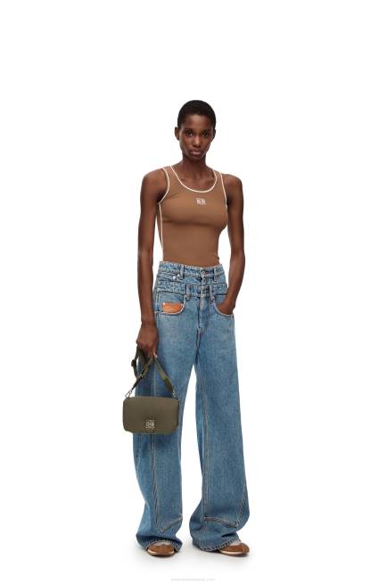 Mid Blue Denim High waisted jeans in denim Loewe 84PR1202 Women
