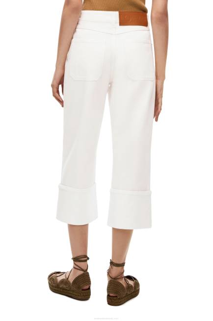 White Fisherman turn up jeans in denim Loewe 84PR1173 Women