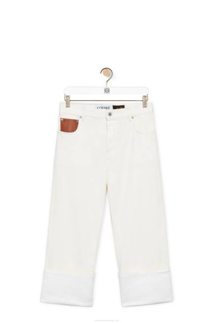 White Fisherman turn up jeans in denim Loewe 84PR1173 Women