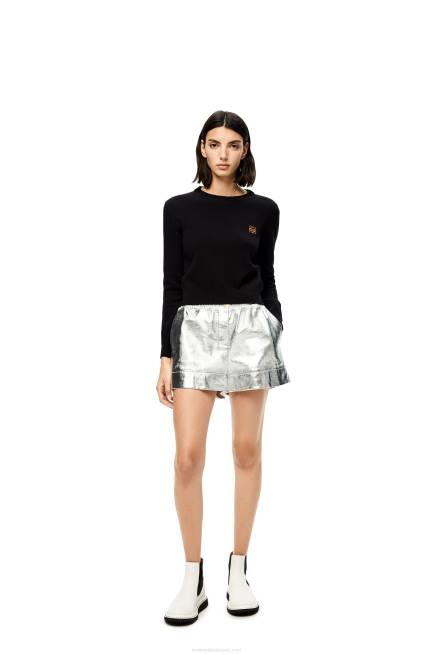 Black Anagram cropped sweater in wool Loewe 84PR1008 Women