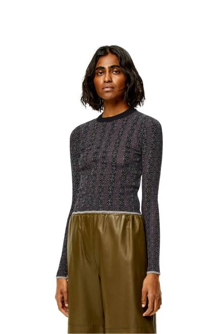 Black Anagram devore sweater in viscose Loewe 84PR1016 Women