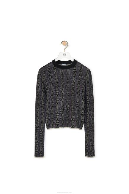 Black Anagram devore sweater in viscose Loewe 84PR1016 Women