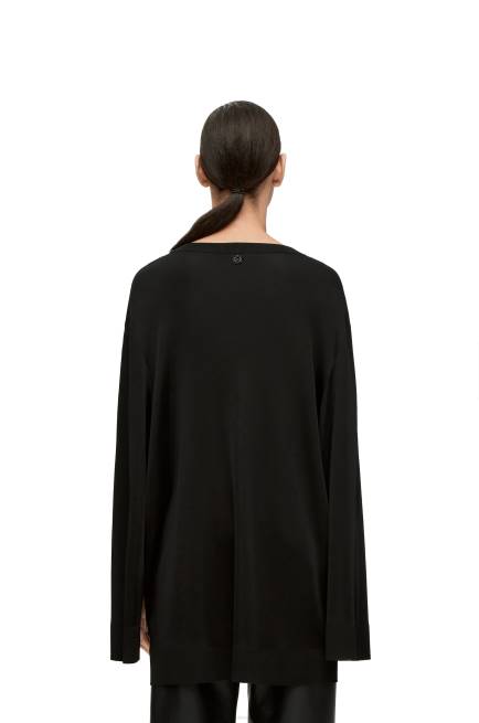 Black Open sleeve sweater in viscose knit Loewe 84PR955 Women