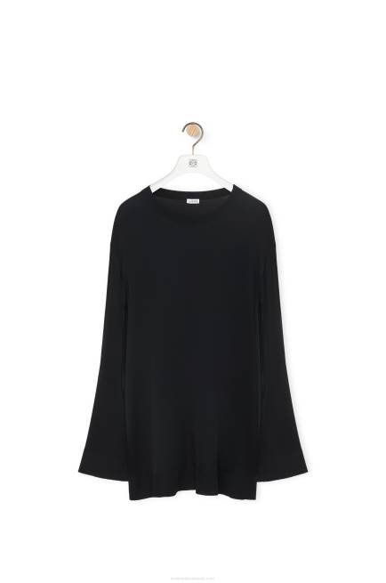 Black Open sleeve sweater in viscose knit Loewe 84PR955 Women