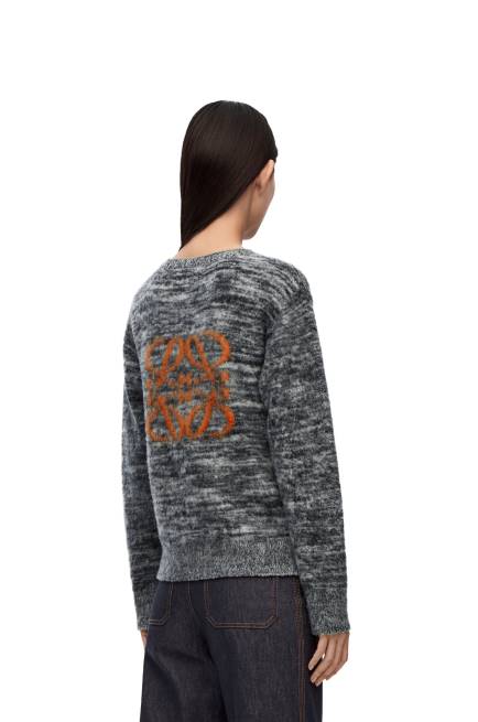 Black/White Anagram intarsia cardigan in wool Loewe 84PR990 Women