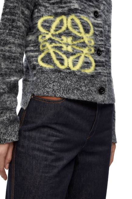 Black/White Anagram intarsia cardigan in wool Loewe 84PR990 Women