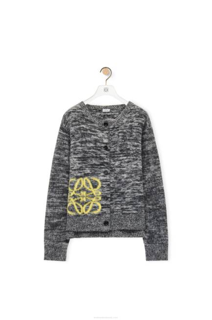 Black/White Anagram intarsia cardigan in wool Loewe 84PR990 Women