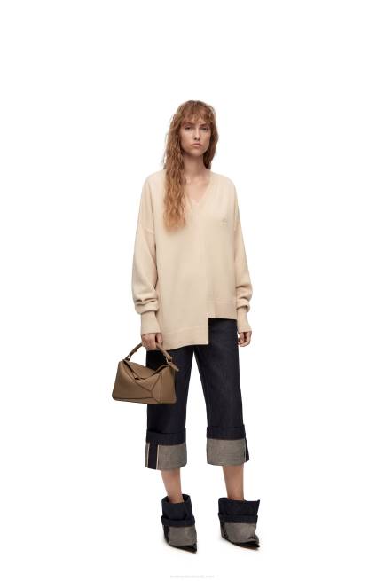 Champagne Asymmetric sweater in cashmere Loewe 84PR978 Women