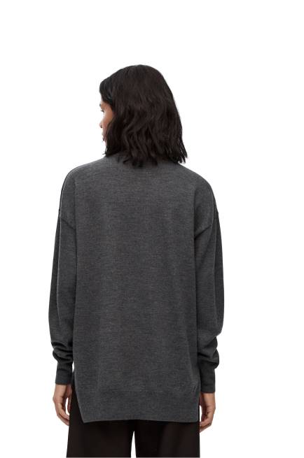 Dark Grey Anagram pocket sweater in wool Loewe 84PR991 Women