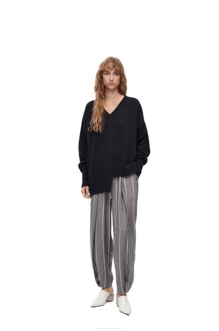 Dark Navy Blue Asymmetric sweater in cashmere Loewe 84PR976 Women