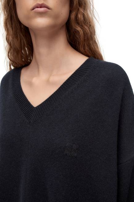 Dark Navy Blue Asymmetric sweater in cashmere Loewe 84PR976 Women