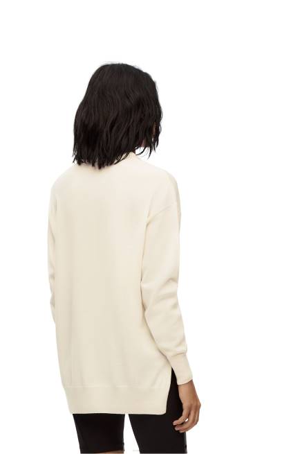 Ecru/Brown Anagram pocket sweater in wool Loewe 84PR1017 Women