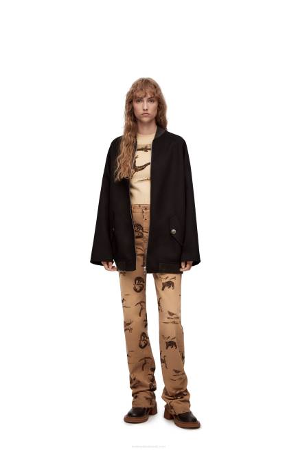 Ecru Deer cropped sweater in wool Loewe 84PR999 Women