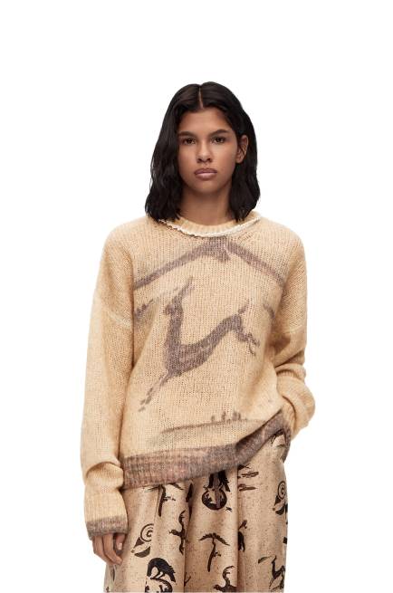 Ecru Deer sweater in mohair and wool blend Loewe 84PR998 Women