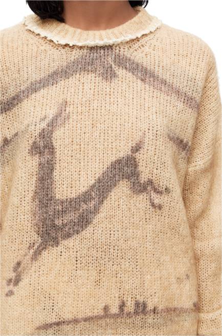 Ecru Deer sweater in mohair and wool blend Loewe 84PR998 Women