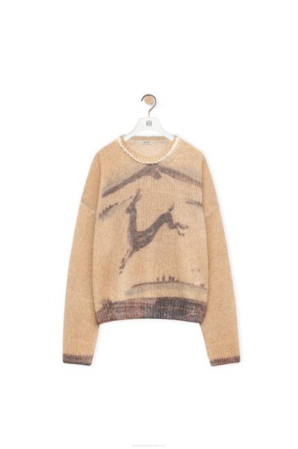 Ecru Deer sweater in mohair and wool blend Loewe 84PR998 Women